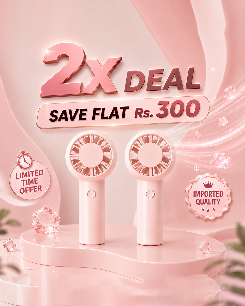 2x Bundle YK-02 Mini Pocket Fan (Imported) – Save Flat Rs. 300