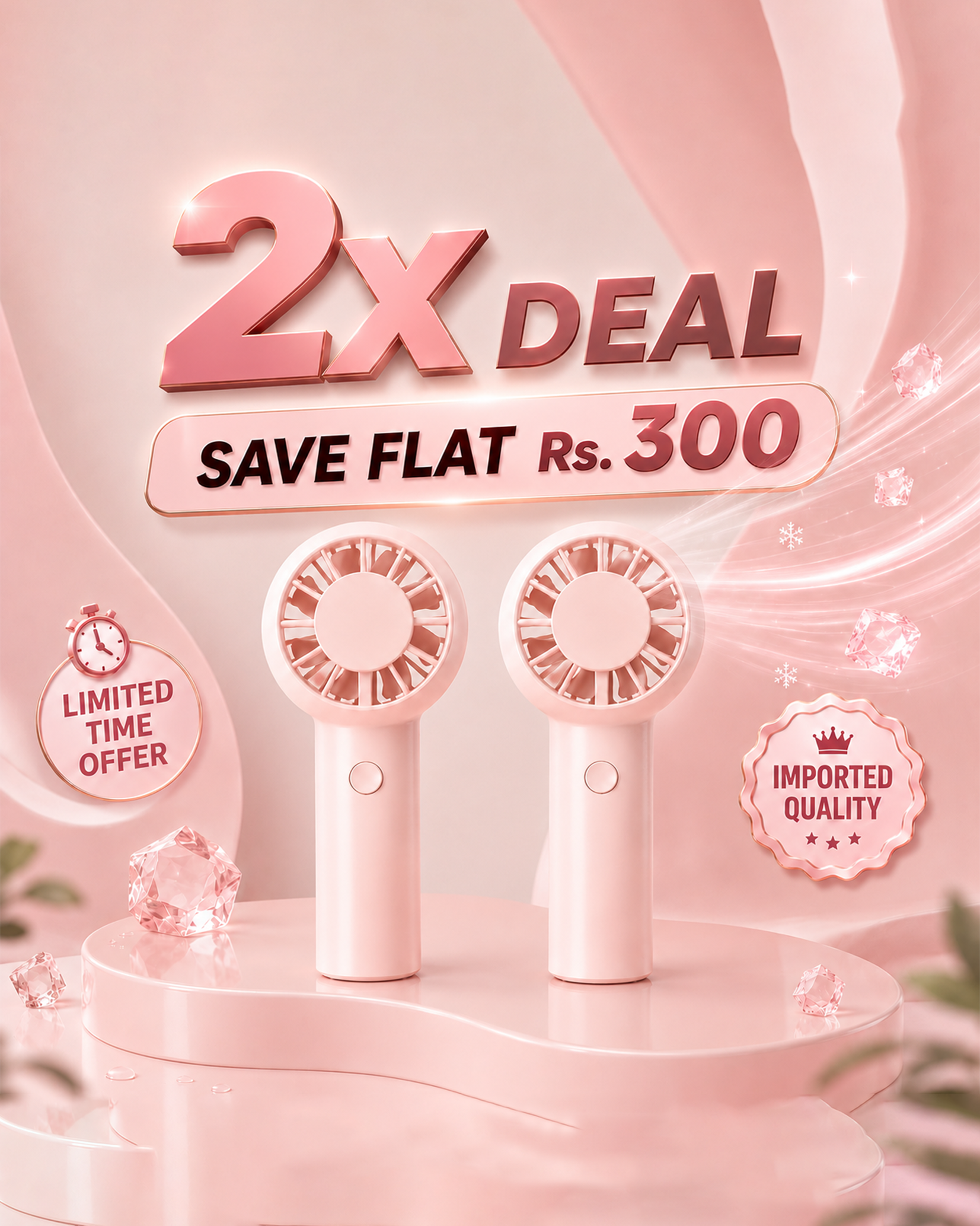 2x Bundle YK-02 Mini Pocket Fan (Imported) – Save Flat Rs. 300