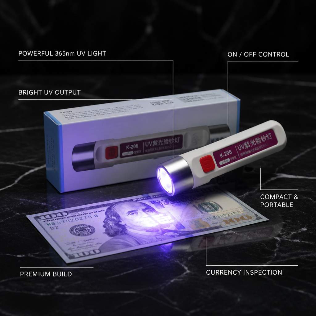 K-206 | NoteGuard™ | Advanced 365nm UV Currency Detection Device