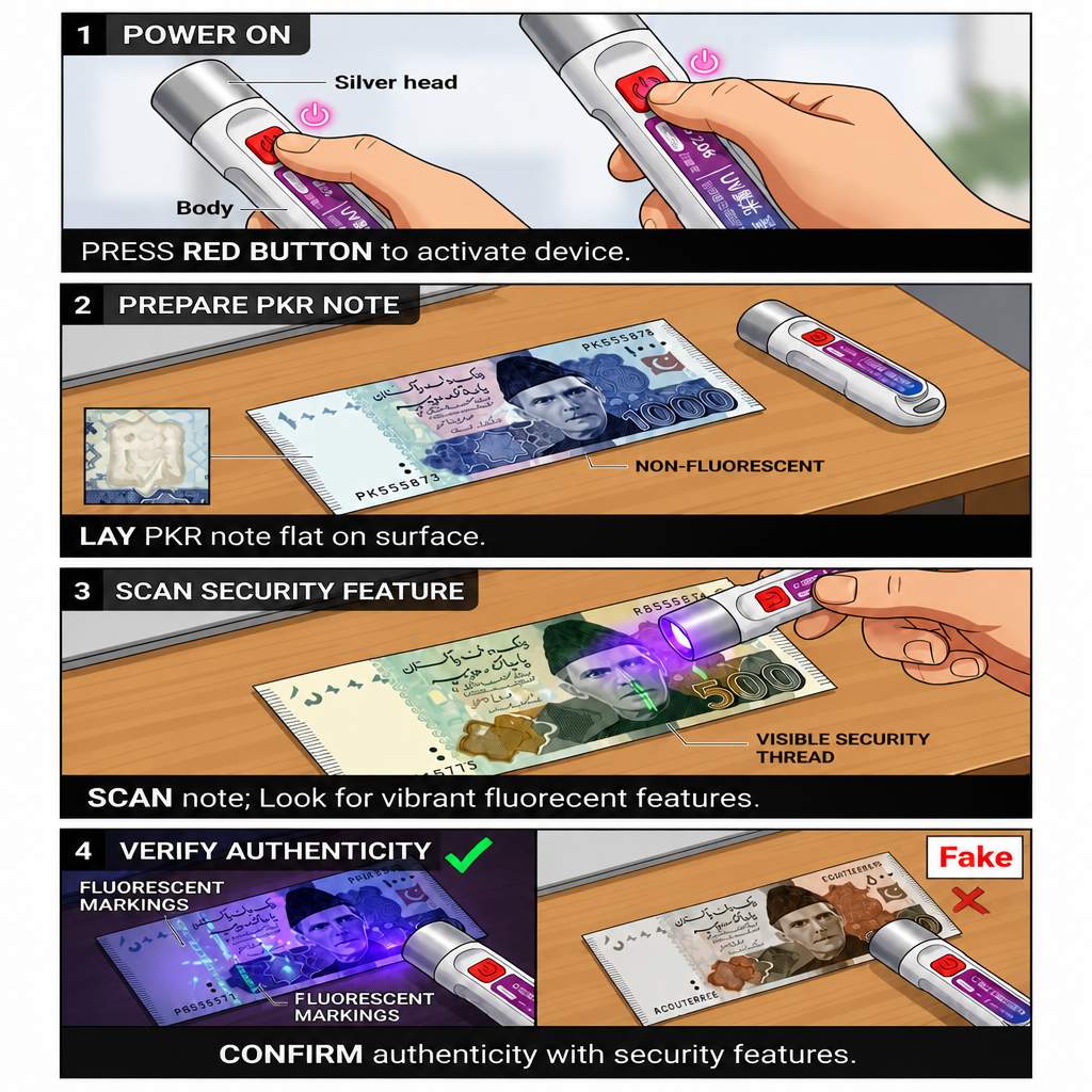 K-206 | NoteGuard™ | Advanced 365nm UV Currency Detection Device