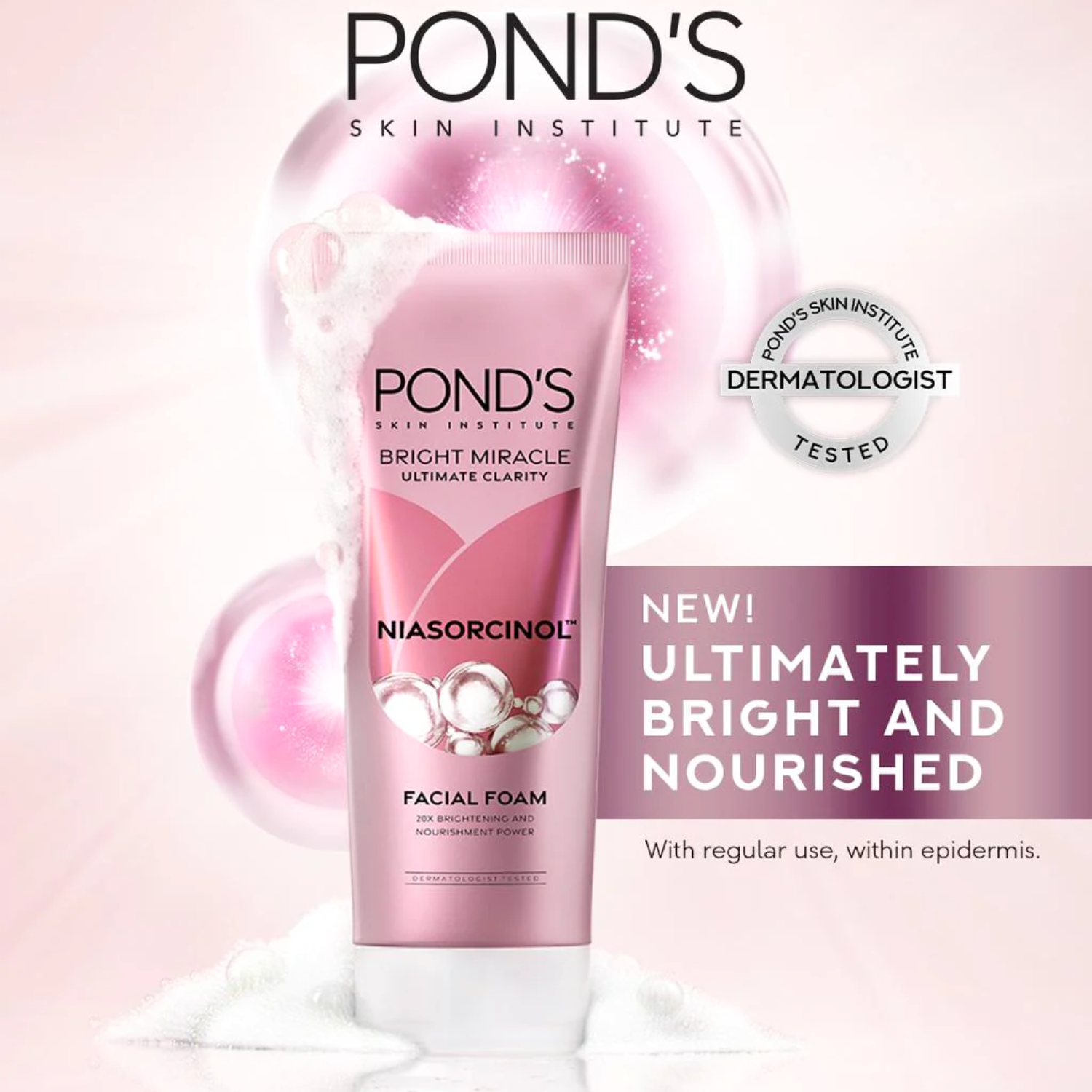 Pond’s Bright Miracle Ultimate Clarity Niasorcinol Facial Foam | Original & Imported | 50g